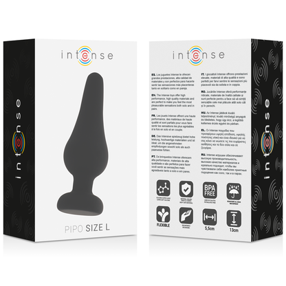 INTENSE - ANAL PLUG PIPO L SCHWARZES SILIKON 13 CM