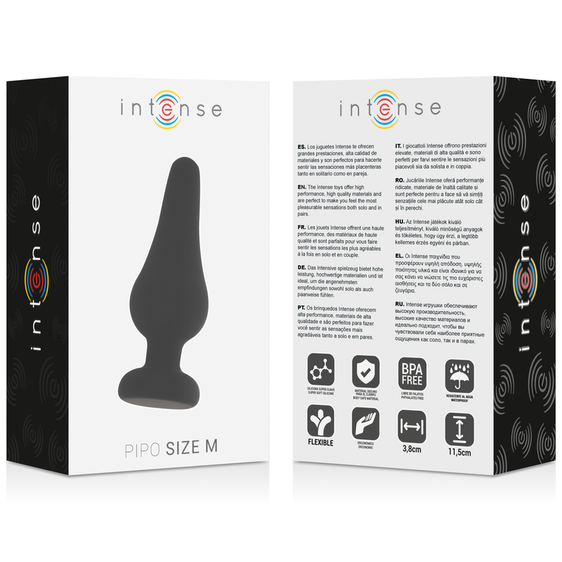 INTENSE - ANAL PLUG PIPO M SCHWARZES SILIKON 11 CM