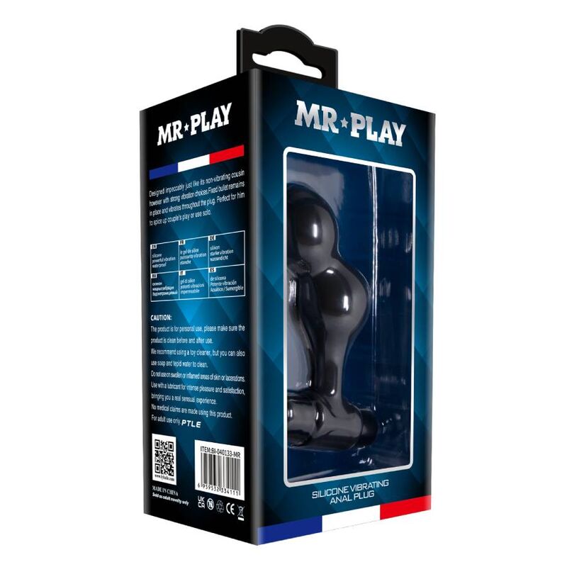 MR PLAY - SCHWARZER SILIKONVIBRATOR-ANALPLUG