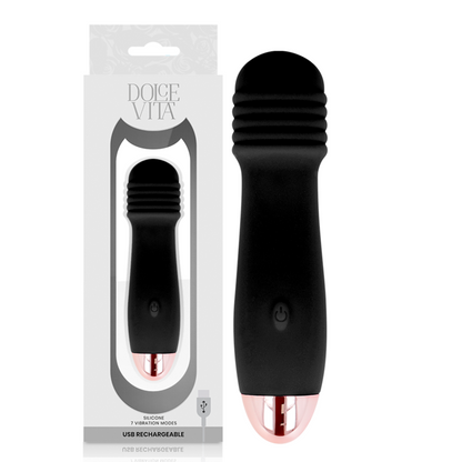 DOLCE VITA - WIEDERAUFLADBARER VIBRATOR DREI SCHWARZ 7 GESCHWINDIGKEITEN