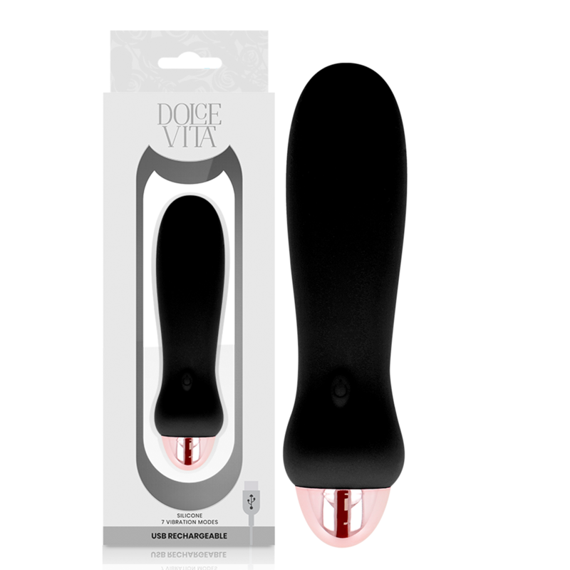DOLCE VITA - WIEDERAUFLADBARER VIBRATOR FIVE BLACK 7 GESCHWINDIGKEITEN