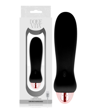 DOLCE VITA - WIEDERAUFLADBARER VIBRATOR FIVE BLACK 7 GESCHWINDIGKEITEN