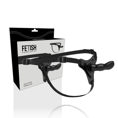 FETISCH DEVOT-HARNESS - SCHWARZER SILIKON-G-PUNKT 16 CM