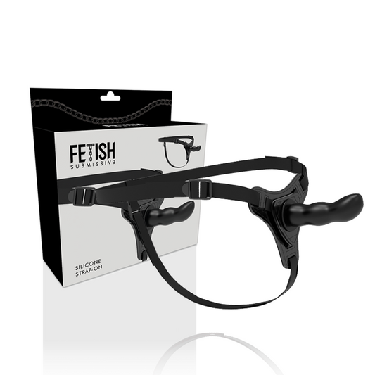 FETISCH DEVOT-HARNESS - SCHWARZER SILIKON-G-PUNKT 16 CM