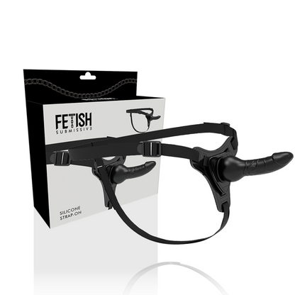 FETISCH DEVOT-HARNESS - SCHWARZES SILIKON REALISTISCH 16 CM