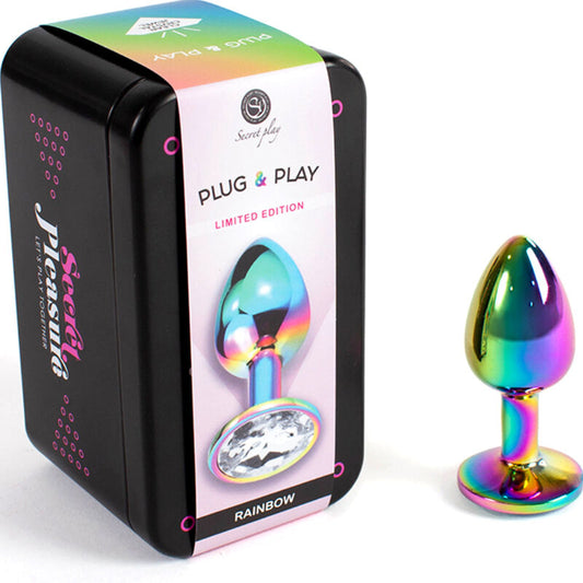 SECRETPLAY - METALL-BUTT-PLUG REGENBOGEN KLEINE GRÖSSE 7 CM