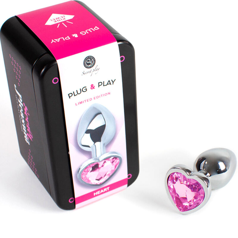 SECRETPLAY - METALL-BUTT-PLUG FUCHSIA HERZ KLEINE GRÖSSE 7 CM