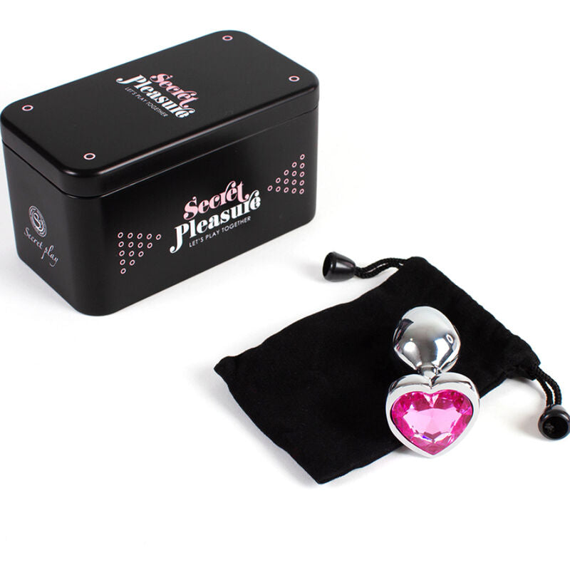 SECRETPLAY - METALL-BUTT-PLUG FUCHSIA HERZ KLEINE GRÖSSE 7 CM