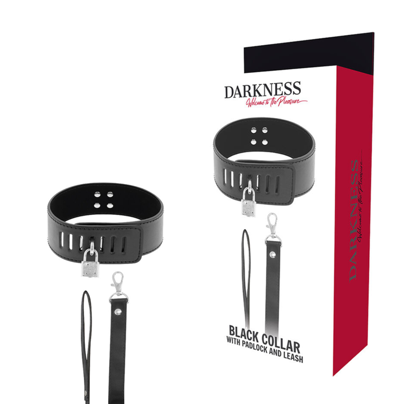 DARKNESS - BDSM HALSBAND MIT SCHWARZEM SCHLOSS