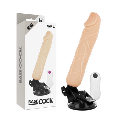 BASECOCK - REALISTISCHER VIBRATOR MIT FERNBEDIENUNG, HAUTFLEISCH 20 CM -O- 4 CM