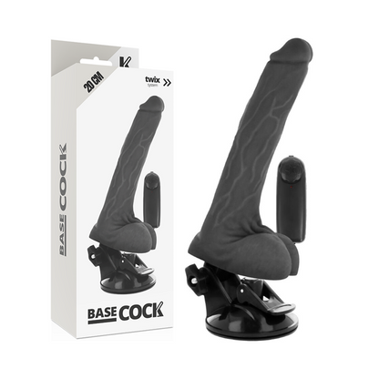 BASECOCK - REALISTISCHER NATÜRLICHER FERNBEDIENUNGSVIBRATOR MIT HODEN 20 CM -O- 4 CM