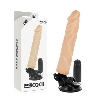 BASECOCK - REALISTISCHER VIBRATOR MIT FERNBEDIENUNG, HAUTFLEISCH 21 CM -O- 4 CM