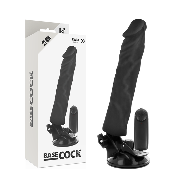 BASECOCK - REALISTISCHER VIBRATOR MIT FERNBEDIENUNG, HAUTFLEISCH 21 CM -O- 4 CM