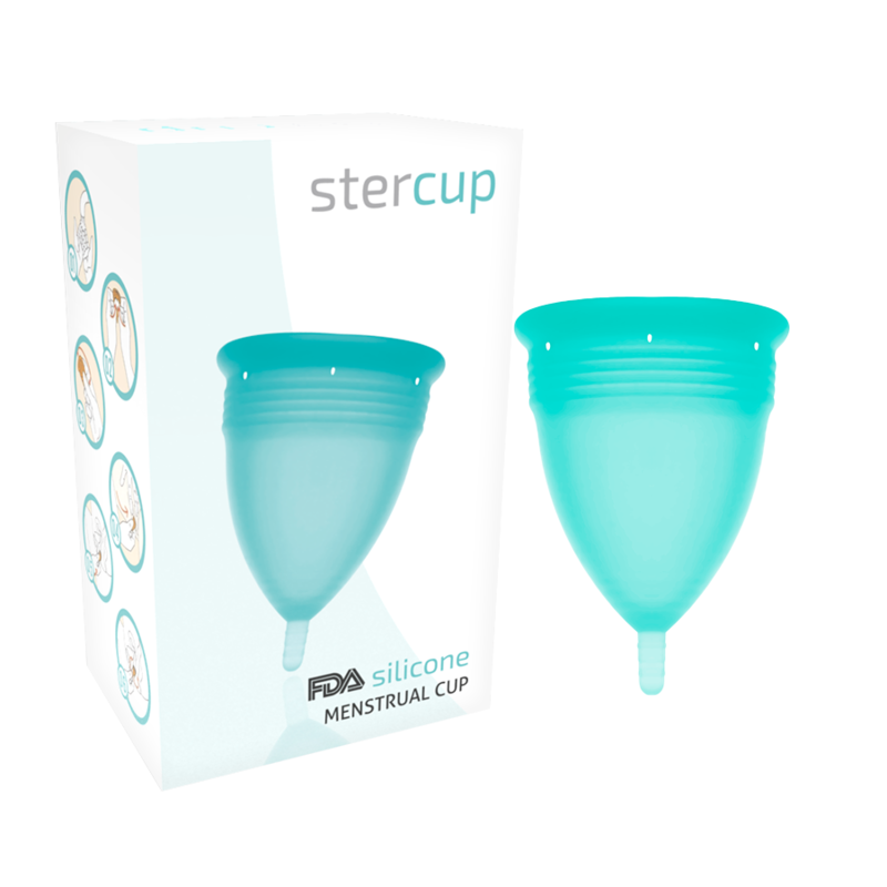 STERCUP – FDA-SILIKON-MENSTRUATIONSTASSE AQUAMARIN – GRÖSSE S