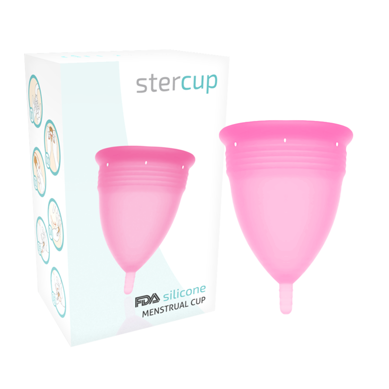 STERCUP – FDA-SILIKON-MENSTRUATIONSTASSE ROSA – GRÖSSE L