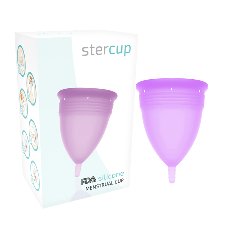 STERCUP - FDA SILIKON MENSTRUATIONSTASSE VIOLETT - GRÖSSE S