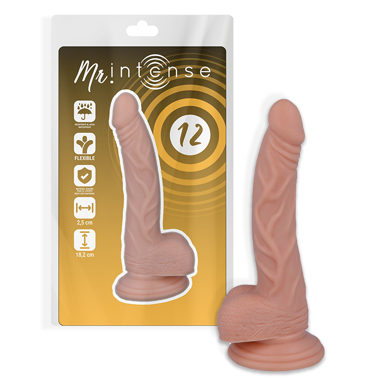 MR INTENSE - 12 REALISTISCHE SCHWÄNZE 18,2 CM -O- 2,5 CM