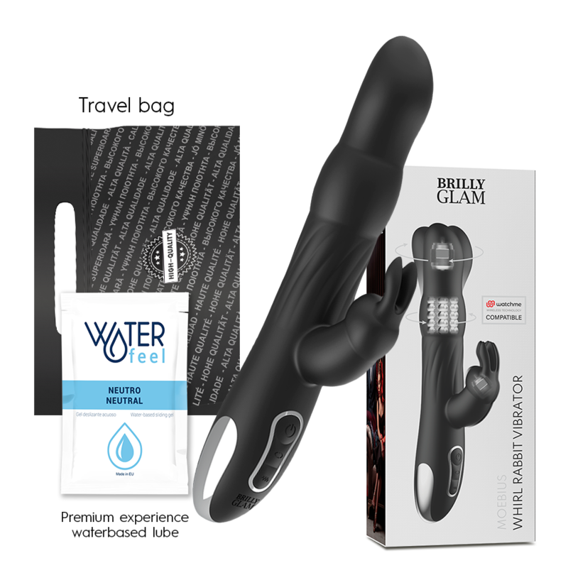 BRILLY GLAM – MOEBIUS RABBIT VIBRATOR &amp; ROTATOR, KOMPATIBEL MIT DER WATCHME WIRELESS-TECHNOLOGIE