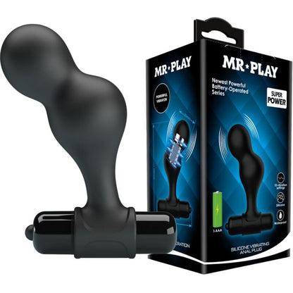 MR PLAY - SCHWARZER SILIKONVIBRATOR-ANALPLUG