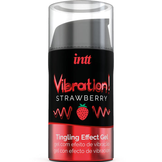 INTT - LEISTUNGSSTARKES INTIMSTIMULANS FLÜSSIGE VIBRATIONSGEL ERDBEERE 15 ML