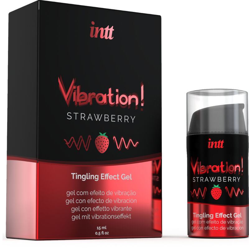 INTT - LEISTUNGSSTARKES INTIMSTIMULANS FLÜSSIGE VIBRATIONSGEL ERDBEERE 15 ML