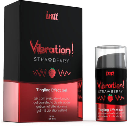 INTT - LEISTUNGSSTARKES INTIMSTIMULANS FLÜSSIGE VIBRATIONSGEL ERDBEERE 15 ML