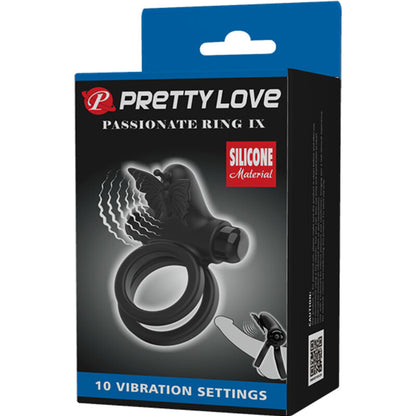 PRETTY LOVE - DOPPEL-VIBRATIONSRING MIT SCHWARZEM STIMULATOR