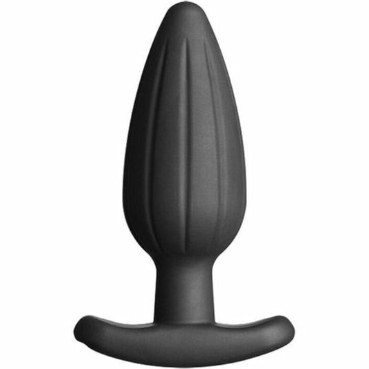 ELECTRASTIM - SCHWARZER ROCKER-BUTTPLUG AUS SILIKON, GROSS