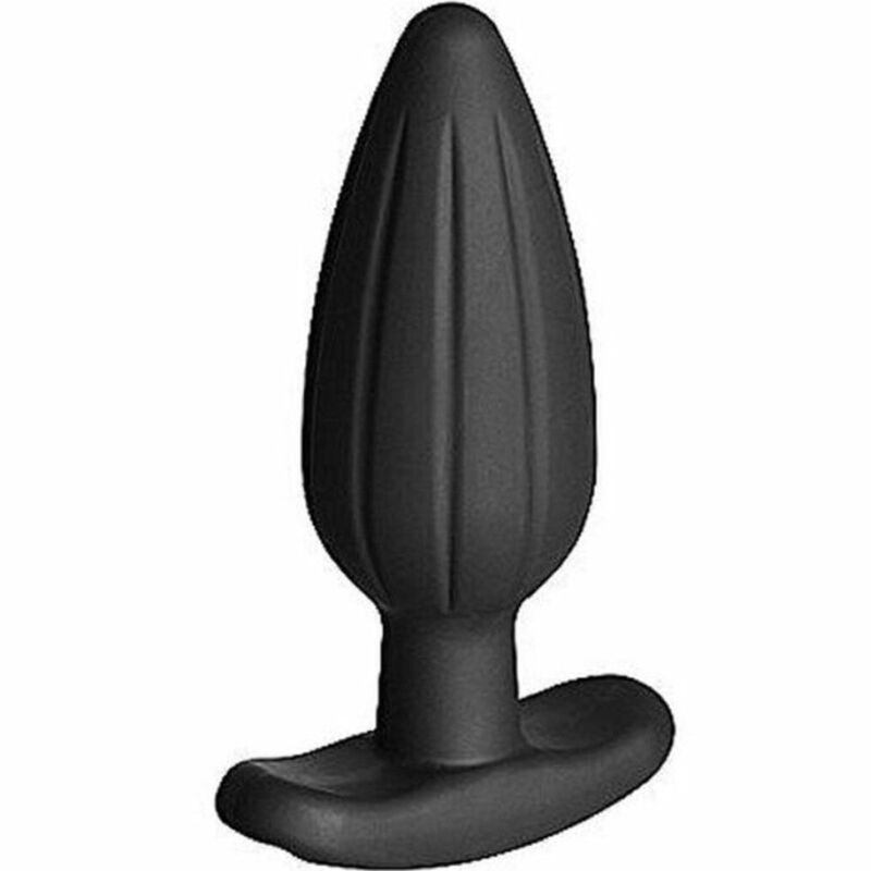 ELECTRASTIM - SCHWARZER ROCKER-BUTTPLUG AUS SILIKON, GROSS