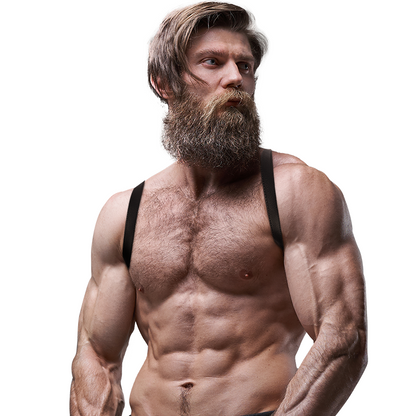 FETISCH DEVOT-EINSTELLUNG - HERREN-RÜCKENHARNESS AUS ÖKO-LEDER