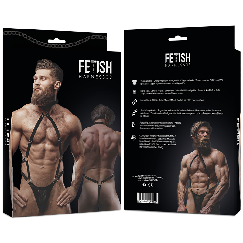 FETISCH DEVOT-EINSTELLUNG - JOCKSTRAP-HARNESS AUS ÖKO-LEDER FÜR HERREN