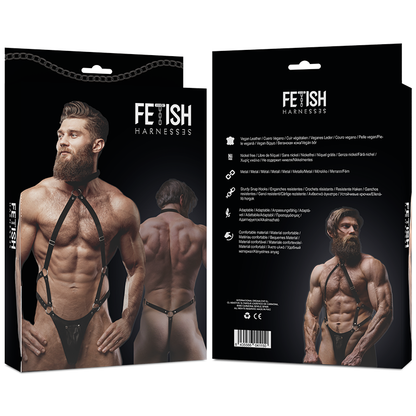 FETISCH DEVOT-EINSTELLUNG - JOCKSTRAP-HARNESS AUS ÖKO-LEDER FÜR HERREN