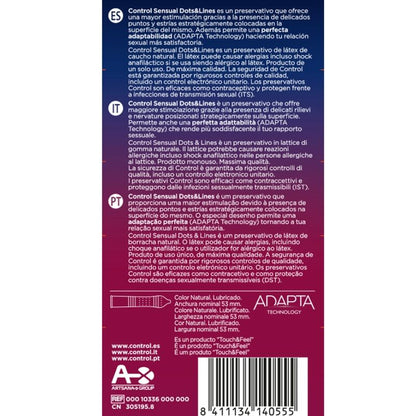 CONTROL - SENSUAL DOTS &amp; LINES PUNKTE UND DEHNUNGSSTREIFEN 12 EINHEITEN