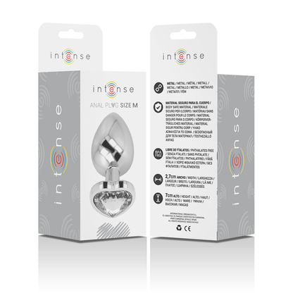 INTENSE - ALUMINIUM-METALL-ANALPLUG WEISSES HERZ GRÖSSE M