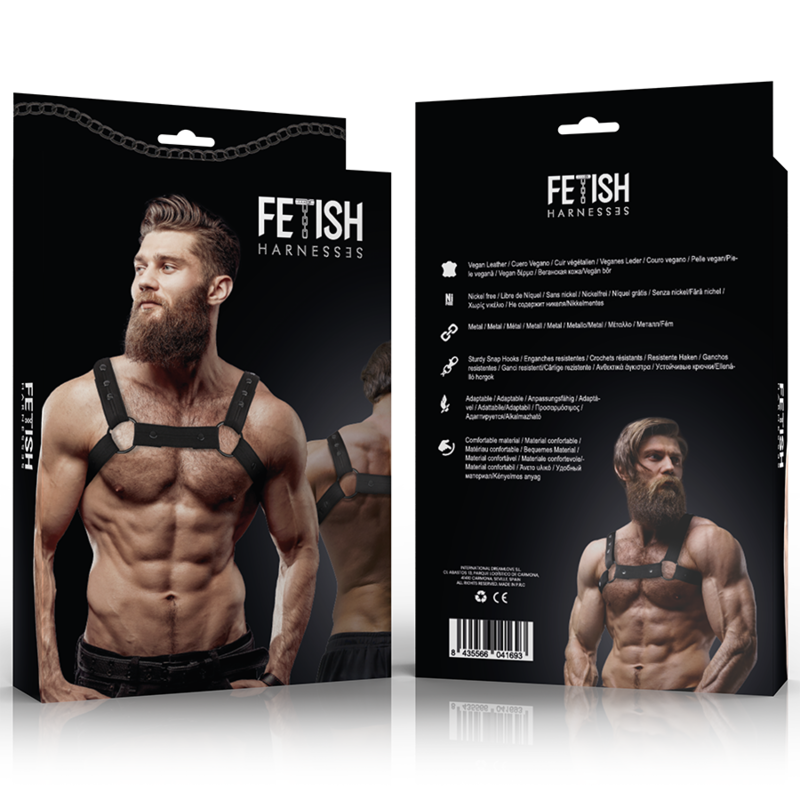 FETISH SUBMISSIVE ATTITUDE – VERSTELLBARER NEOPREN-BRUST-SPORT-HARNESS FÜR MÄNNER