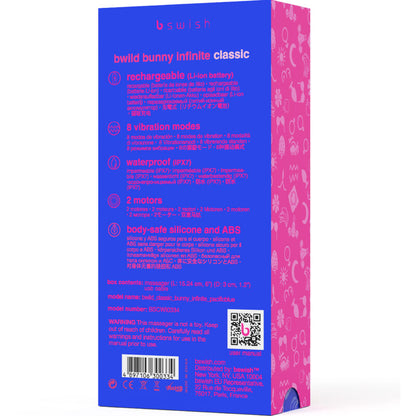 B SWISH - BWILD BUNNY INFINITE CLASSIC WIEDERAUFLADBARER VIBRATOR BLAUES SILIKON