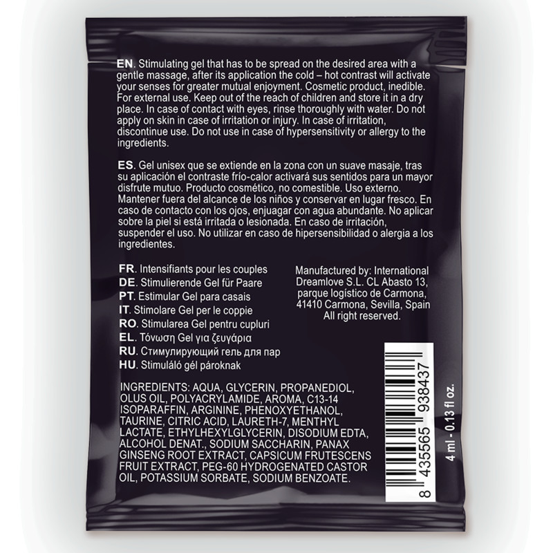 SPARTAN - MÄNNLICHES VERSTÄRKERGEL MIT HEISS-KALT-EFFEKT 100 % VEGAN 4 ML