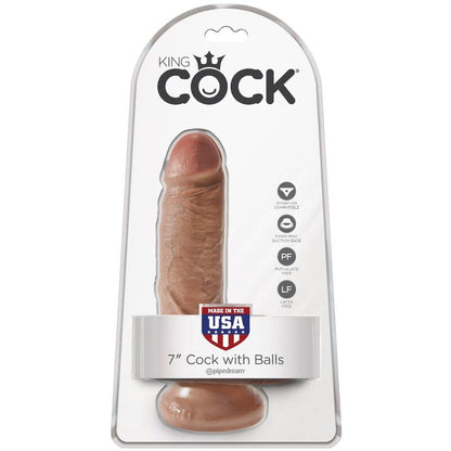 KING COCK - REALISTISCHER PENIS MIT HODEN 13,2 CM KARAMELL