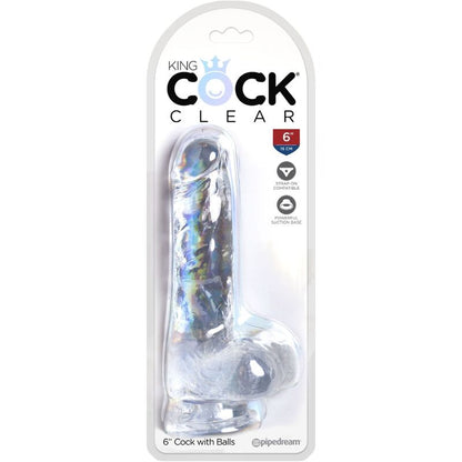 KING COCK - KLARER REALISTISCHER PENIS MIT HODEN 13,5 CM TRANSPARENT