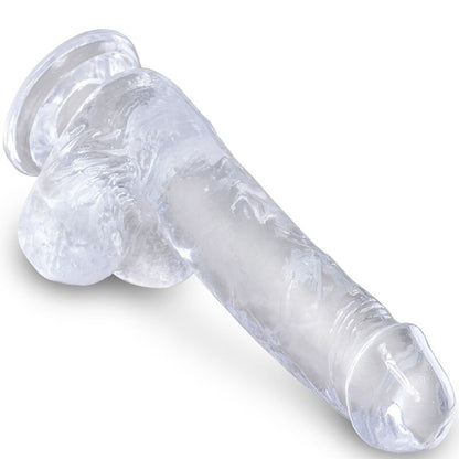 KING COCK - KLARER REALISTISCHER PENIS MIT HODEN 13,5 CM TRANSPARENT
