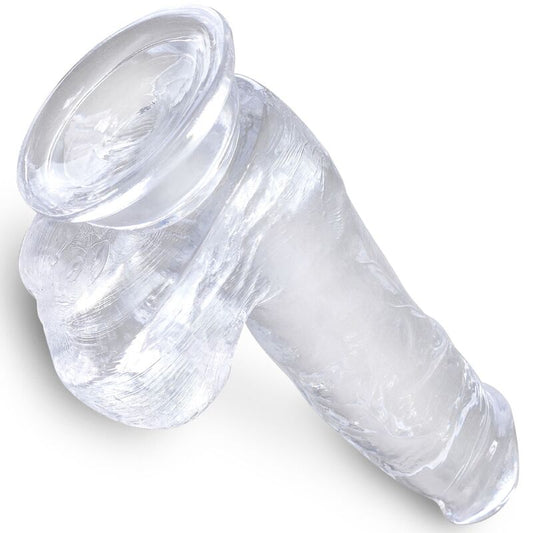 KING COCK - KLARER REALISTISCHER PENIS MIT HODEN 13,5 CM TRANSPARENT