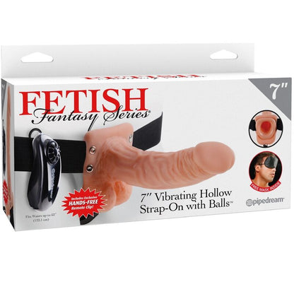 FETISH FANTASY SERIES - VERSTELLBARER GURT MIT FERNBEDIENUNG, REALISTISCHER PENIS MIT HODEN, 17,8 CM
