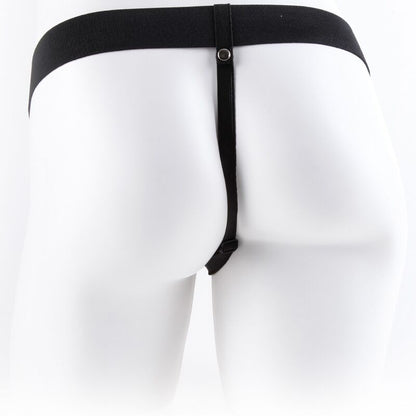 FETISH FANTASY SERIES - VERSTELLBARER GURT MIT FERNBEDIENUNG, REALISTISCHER PENIS MIT HODEN, 17,8 CM