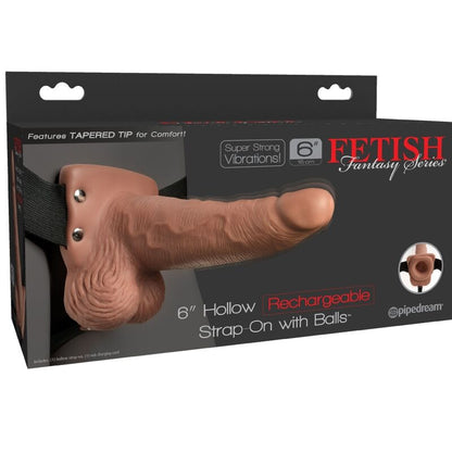 FETISH FANTASY SERIES - VERSTELLBARER HARNESS REALISTISCHER PENIS MIT WIEDERAUFLADBAREN HODEN UND VIBRATOR 15 CM