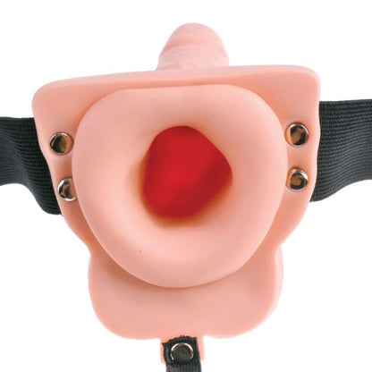 FETISH FANTASY SERIES - VERSTELLBARER HARNESS FERNBEDIENUNG REALISTISCHER PENIS MIT WIEDERAUFLADBAREN HODEN UND VIBRATOR 15 CM