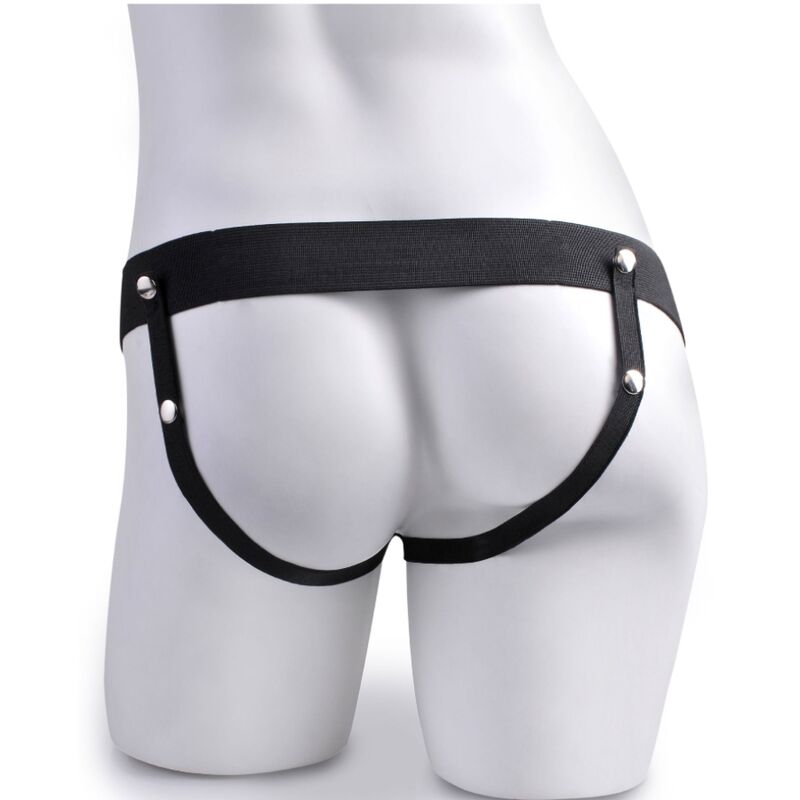 FETISH FANTASY SERIES - VERSTELLBARER HARNESS FERNBEDIENUNG REALISTISCHER PENIS MIT WIEDERAUFLADBAREN HODEN UND VIBRATOR 15 CM