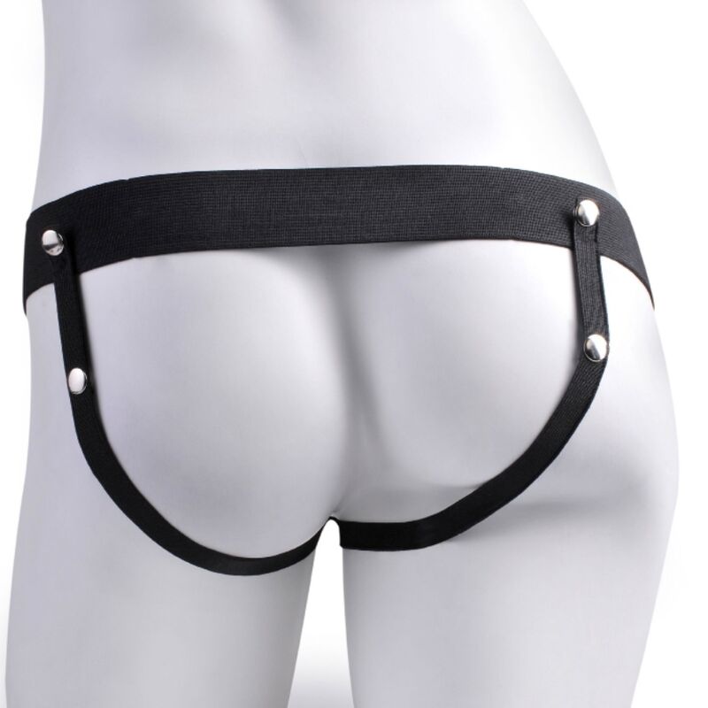 FETISH FANTASY SERIES - VERSTELLBARER HARNESS REALISTISCHER PENIS MIT WIEDERAUFLADBAREN KUGELN UND VIBRATOR 17,8 CM