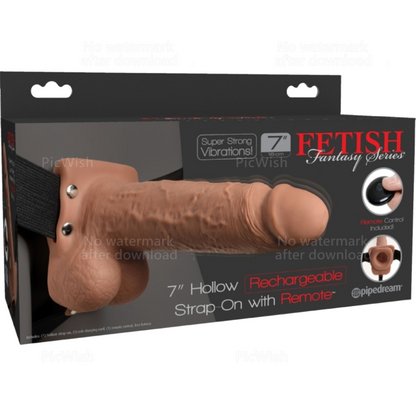 FETISH FANTASY SERIES - VERSTELLBARER HARNESS REALISTISCHER PENIS MIT WIEDERAUFLADBAREN KUGELN UND VIBRATOR 17,8 CM
