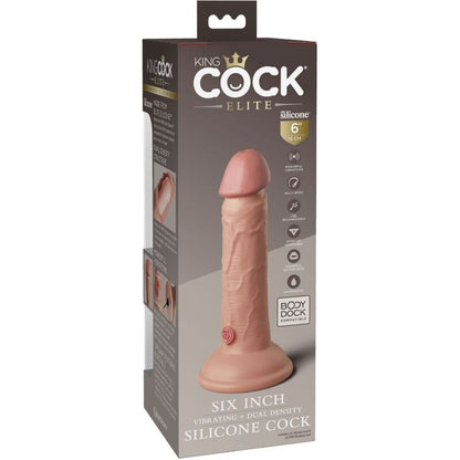 KING COCK - ELITE REALISTISCHER DILDO VIBRIEREND &amp; SILIKON 15,2 CM