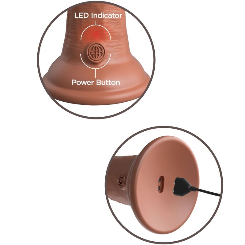 KING COCK - ELITE REALISTISCHER DILDO VIBRIEREND &amp; SILIKON 15,2 CM KARAMELL